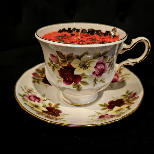 Teacup Candle of Passion - Rose