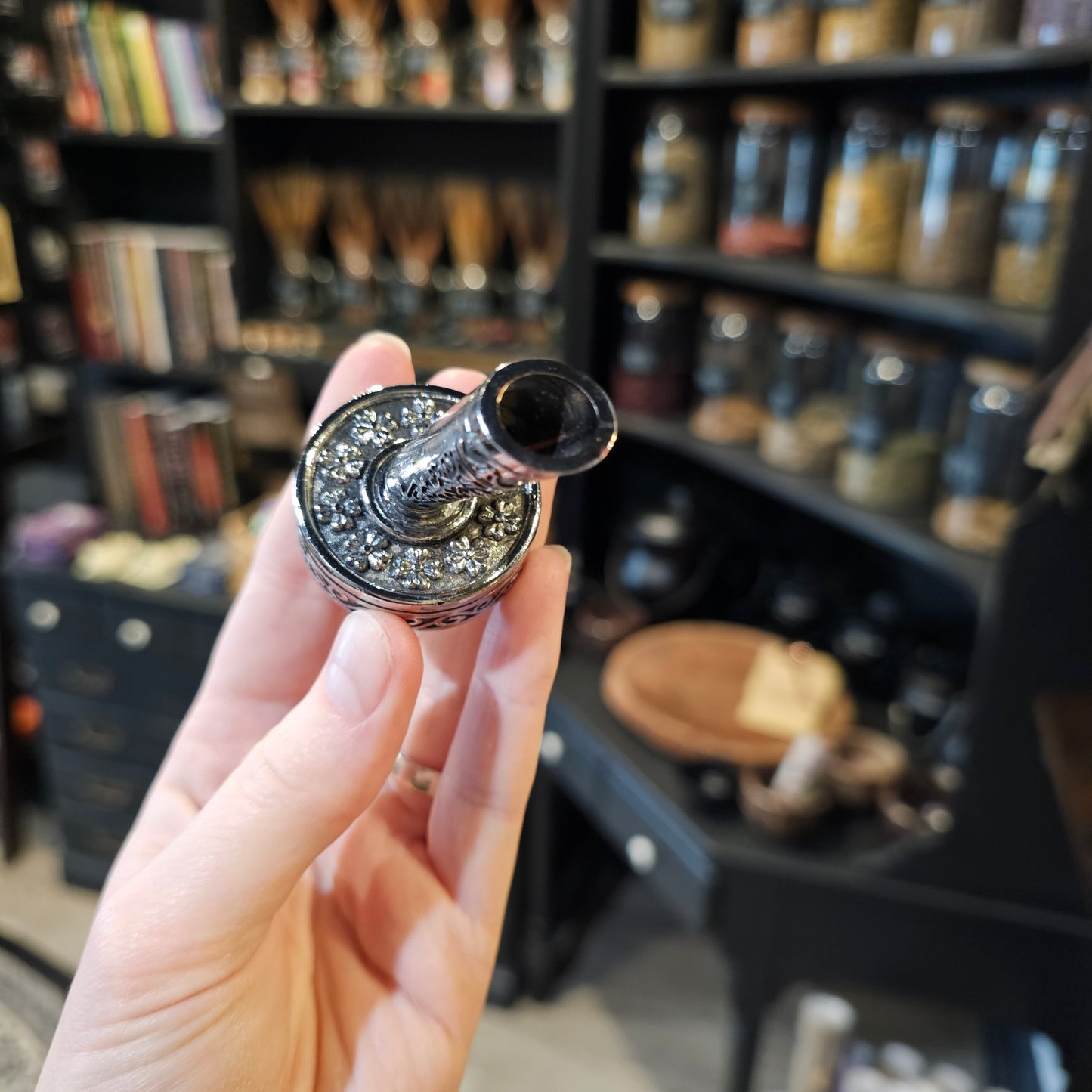 Vintage Silver Decorated Quill Stand