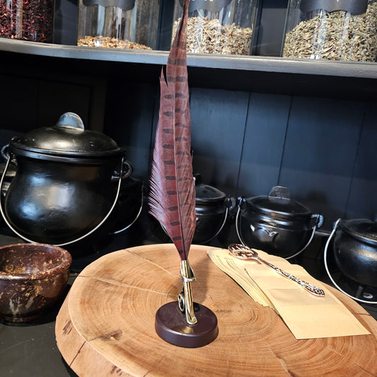 Bronze and Wood Quill Stand