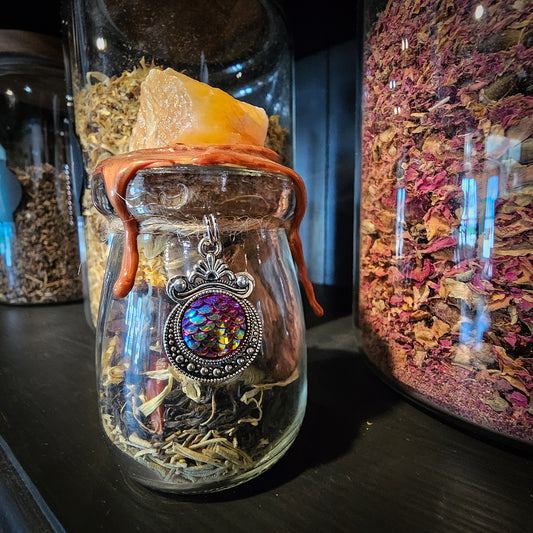 Spell Jar - Dragon - Passion, Motivation, & Fire Element Witch Bottle