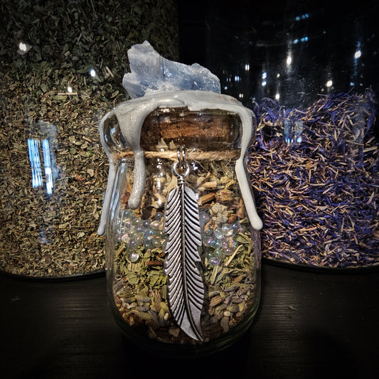 Spell Jar - Sylph - Clear Thinking, Ideas, and Decision-Making Witch Bottle for the Air Element