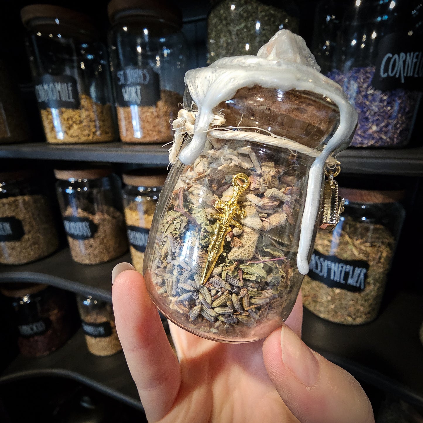 Spell Jar - Sylph - Clear Thinking, Ideas, and Decision-Making Witch Bottle for the Air Element