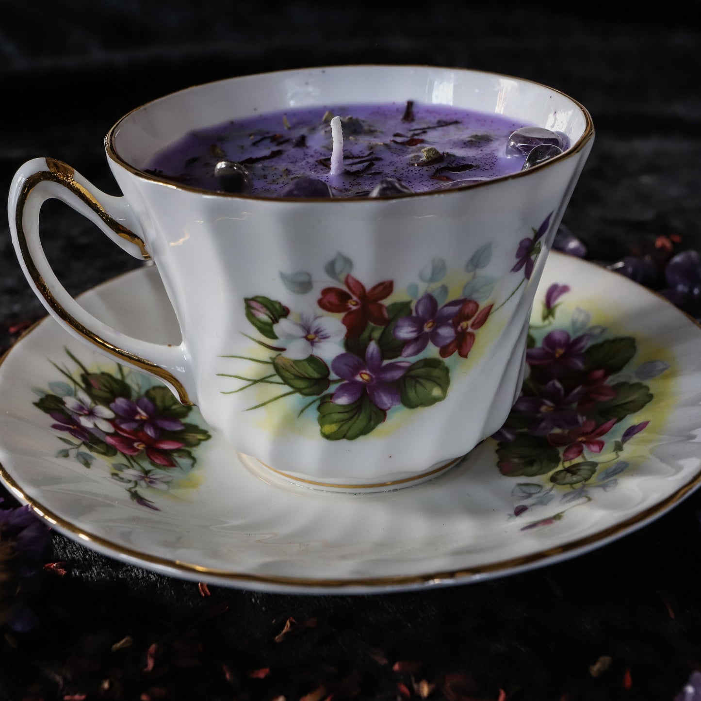 Teacup Candle of Spiritual Guidance - Lilac