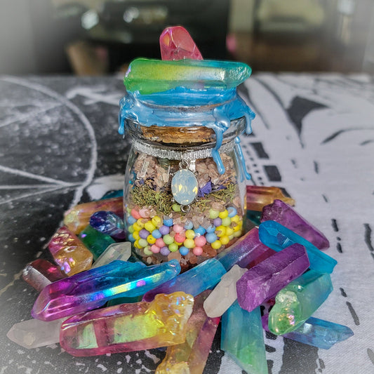 Spell Jar - Unicorn - Power, Potential, & Pride Witch Bottle for Spirit Element