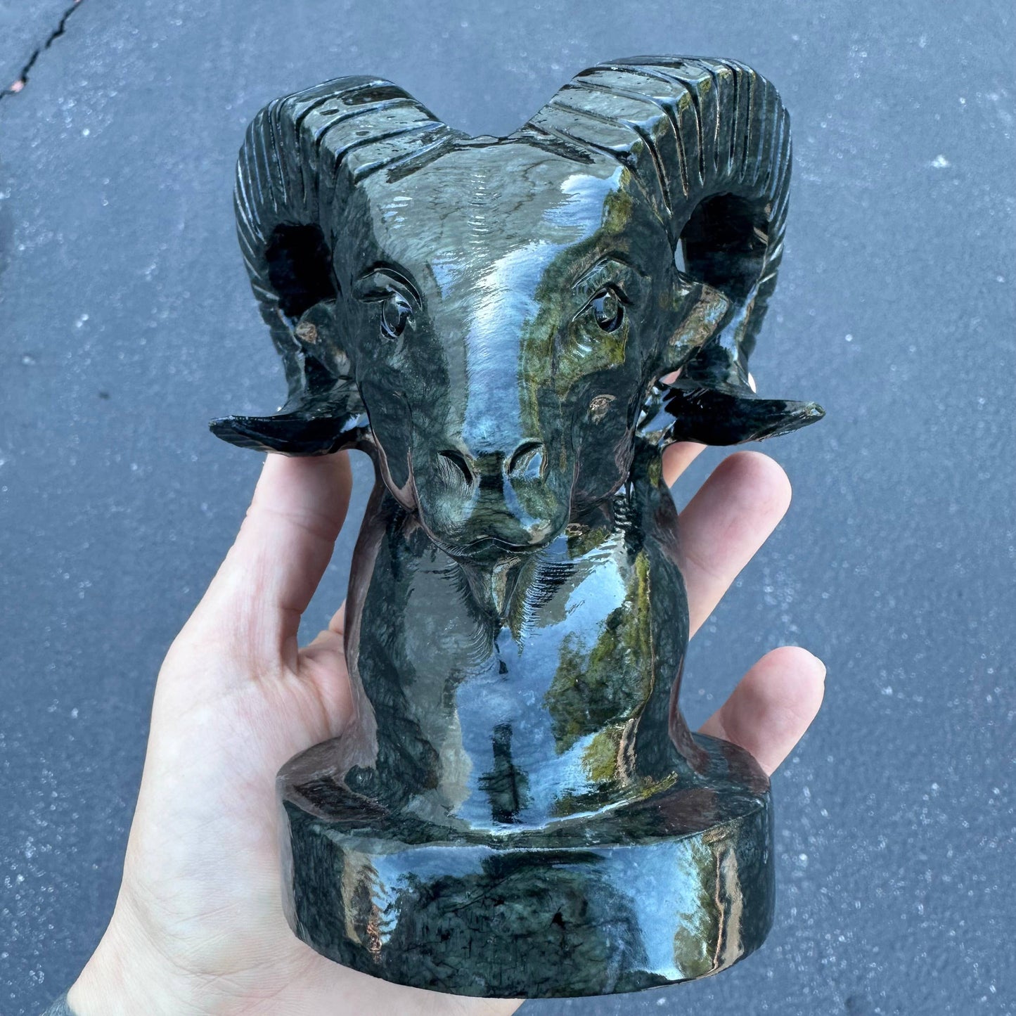 Dark Serpentine Ram Bust