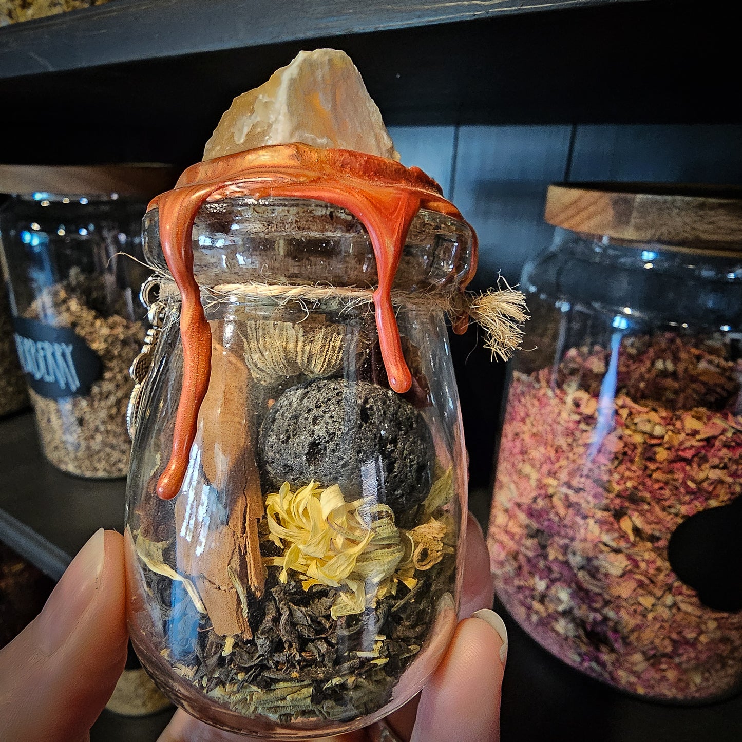 Spell Jar - Dragon - Passion, Motivation, & Fire Element Witch Bottle