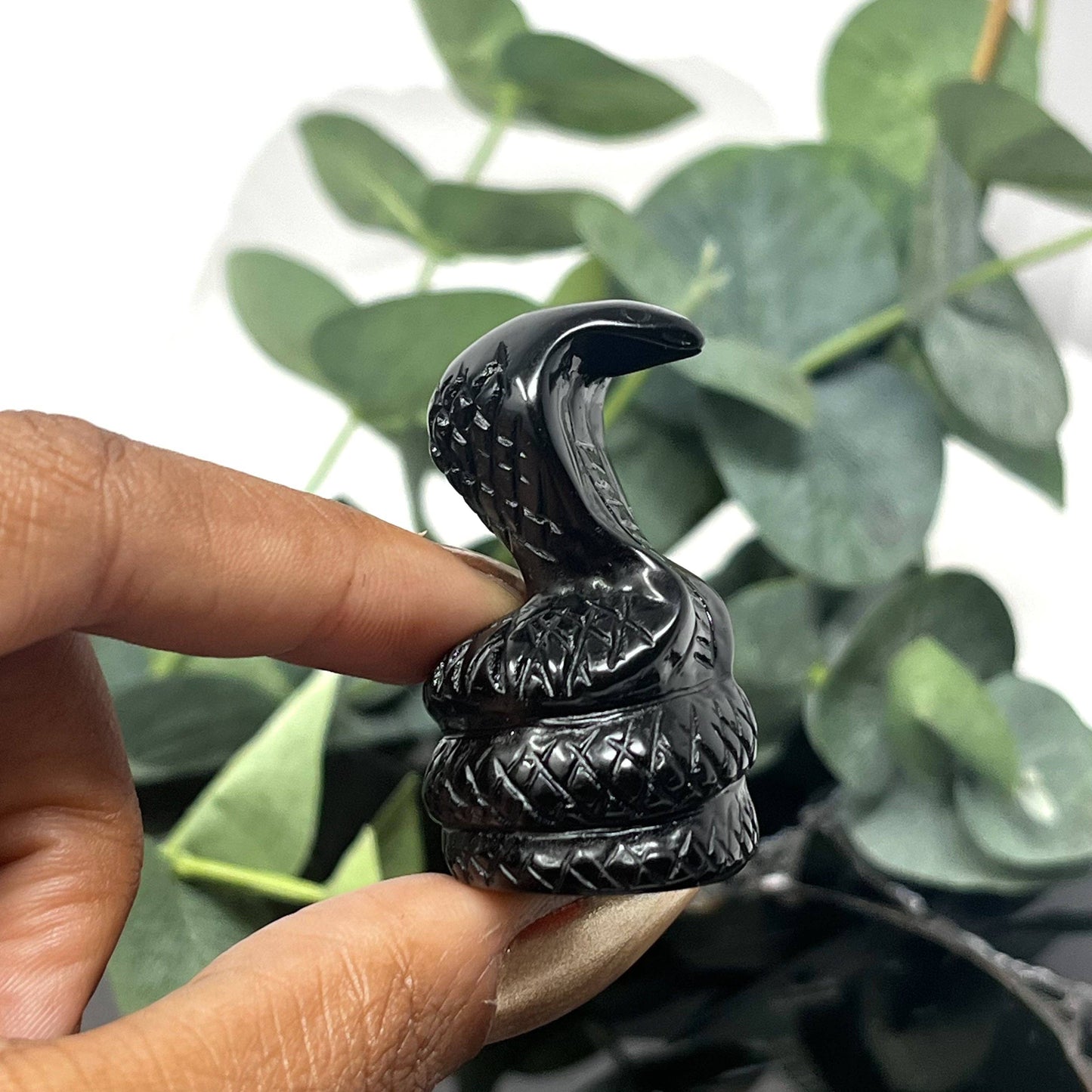 Obsidian Cobra Carving
