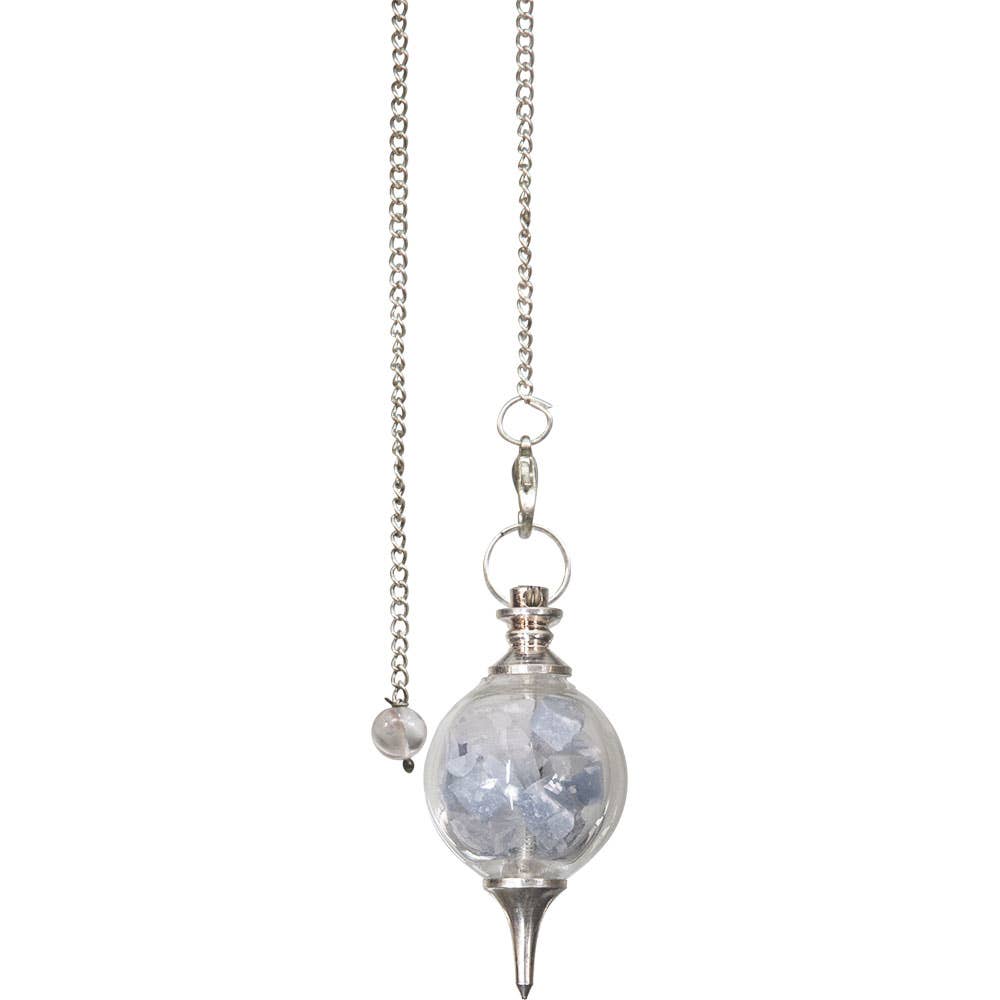 Pendulum Glass Sephoroton Angelite & Selenite Chips - Guidan
