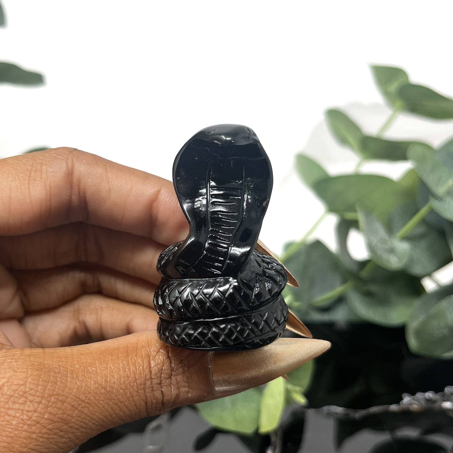 Obsidian Cobra Carving