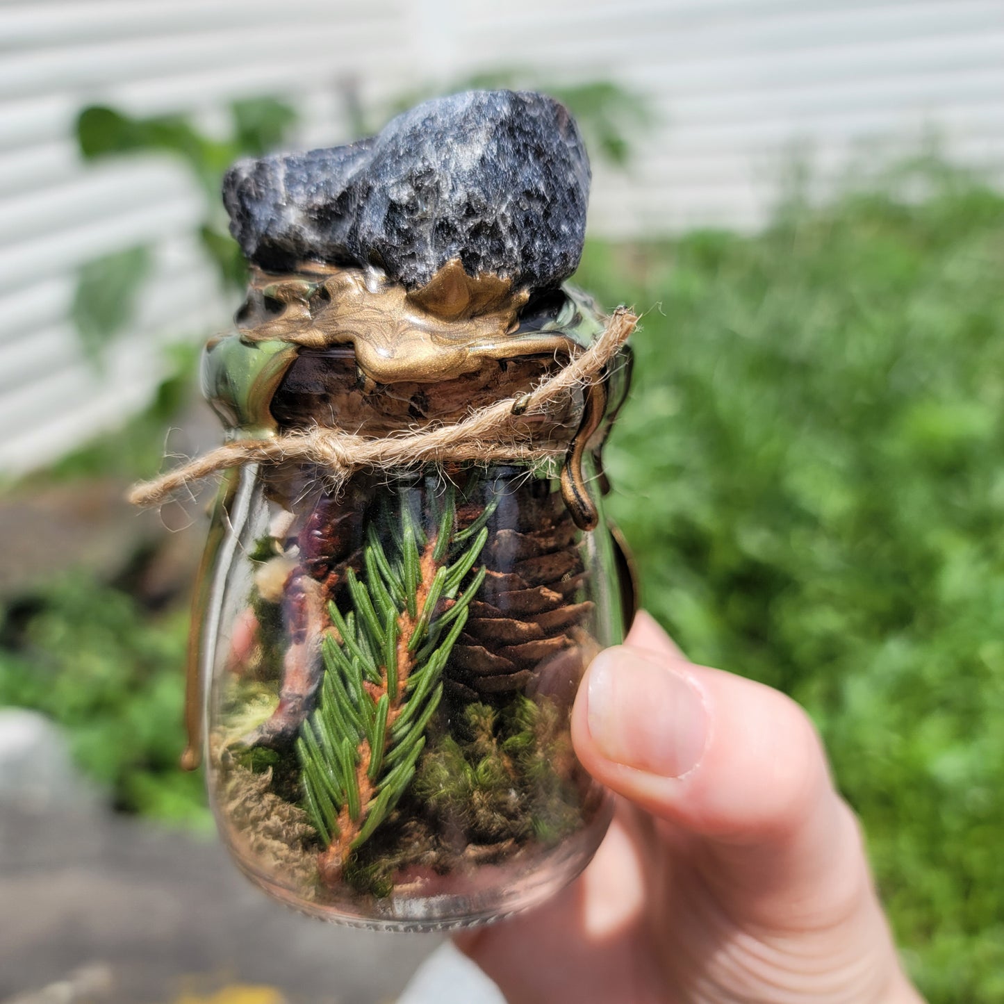 Spell Jar - Woods Witch - Grounding, Earth Element, Nature Spirit, & Strength Witch Bottle