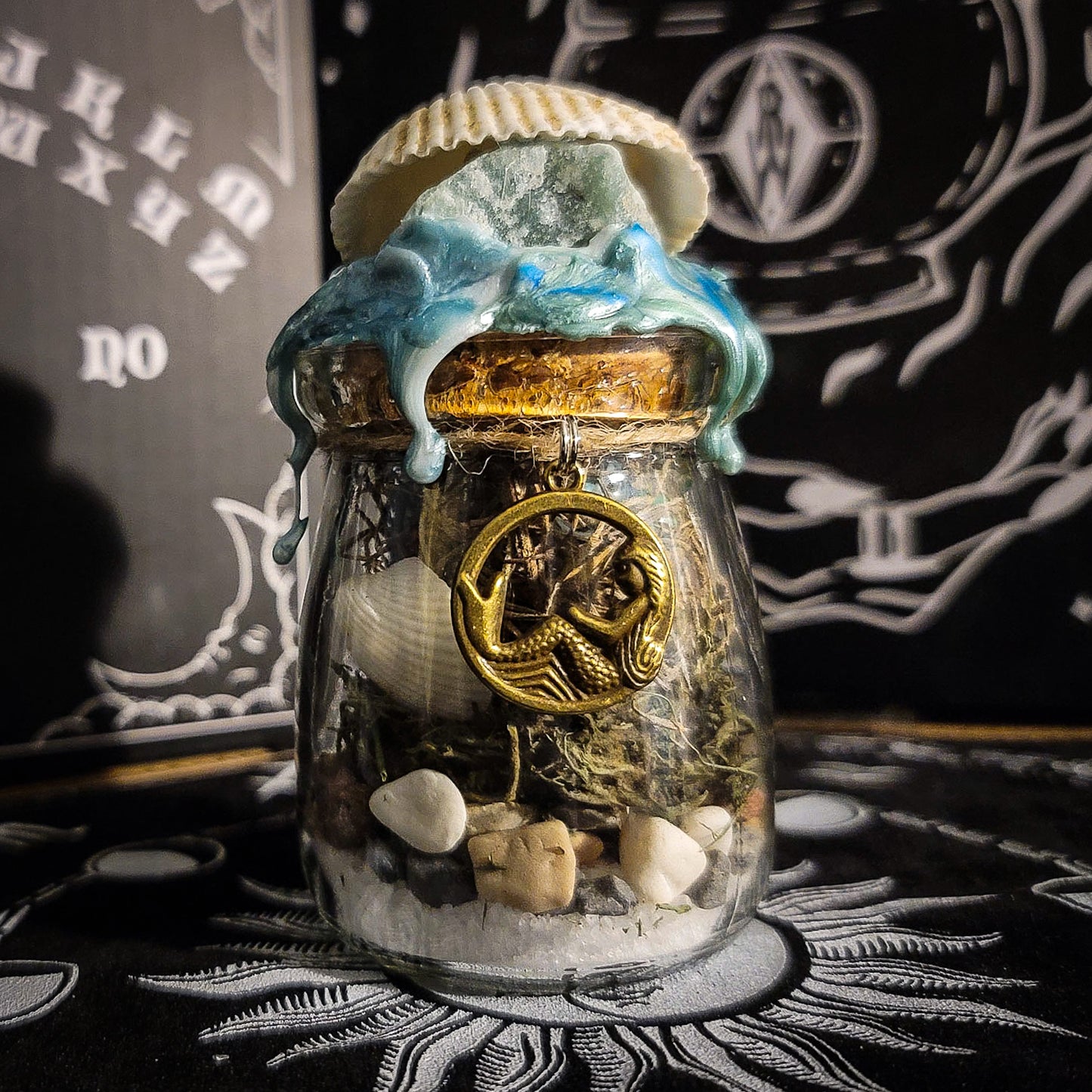 Spell Jar - Sea Witch - Mermaid, Siren, Ocean Magick, & Water Element Witch Bottle