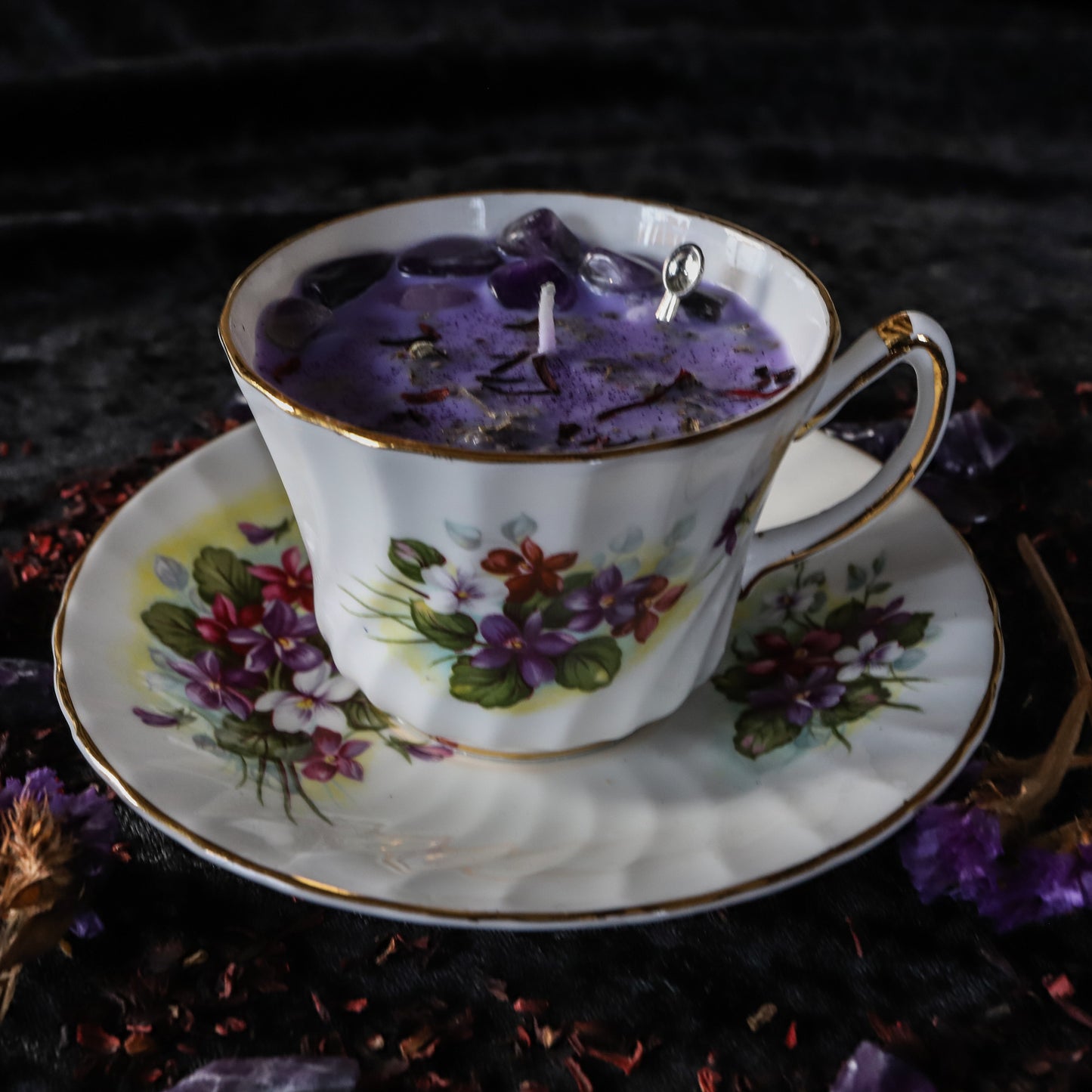 Teacup Candle of Spiritual Guidance - Lilac