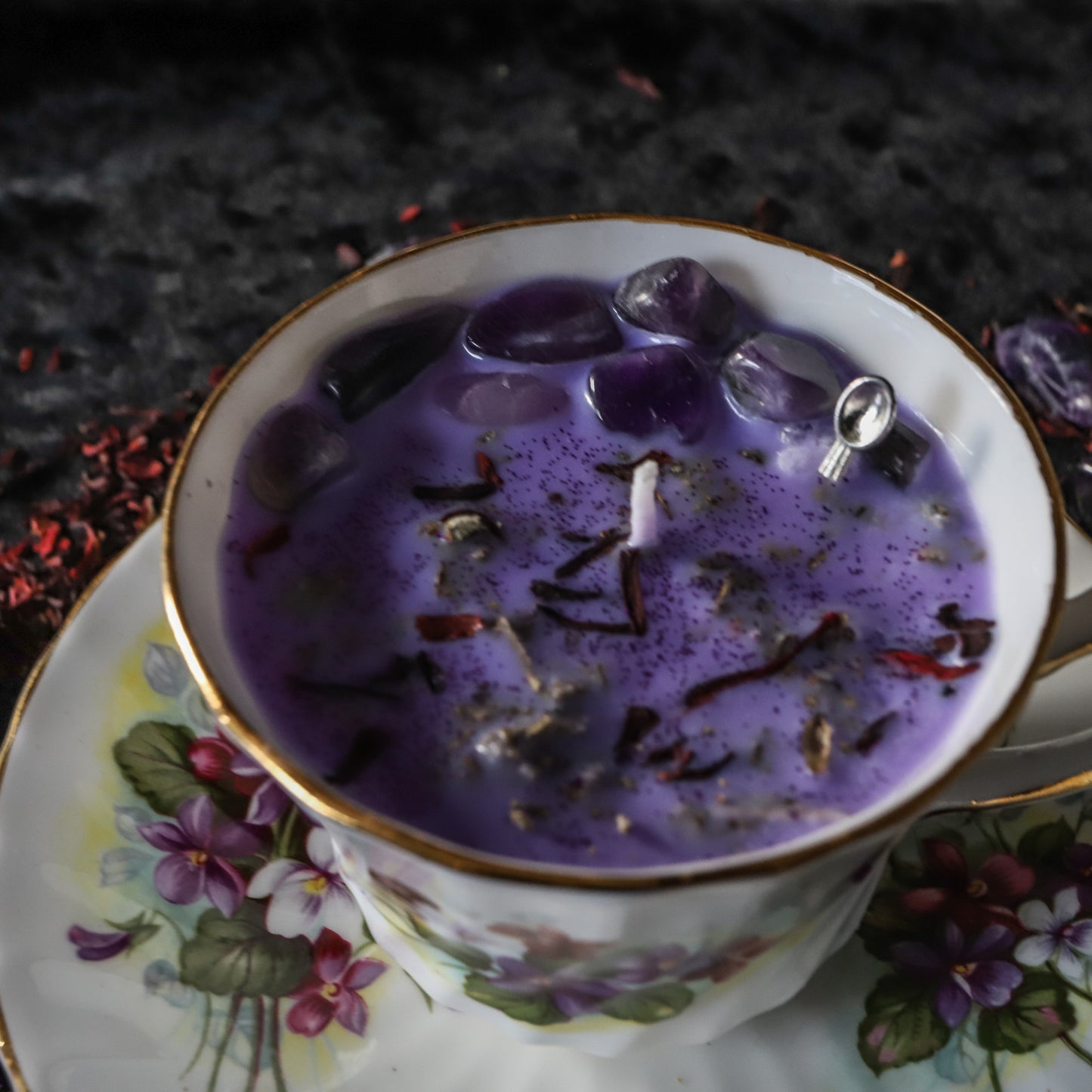 Teacup Candle of Spiritual Guidance - Lilac